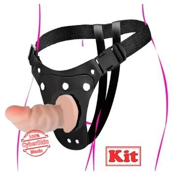kit inversao fetiche cinta e protese em cyber strapless cintaralho strapon