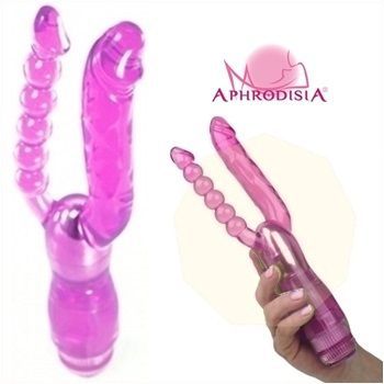 vibrador dupla penetração plug anal vaginal jelly sex shop exotic house em fortaleza