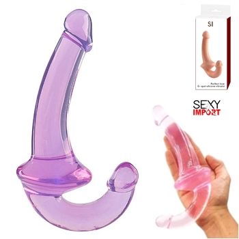 dildo duplo jelly strapless strapon pink jelly sex shop exotic house fortaleza