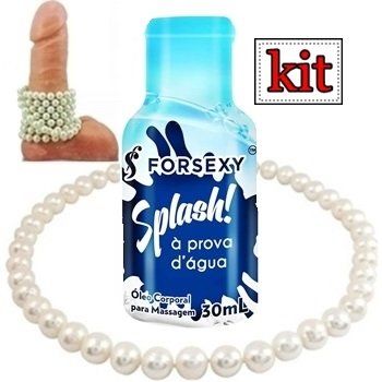 kit gel lubrificante de massagem siliconado e colar de perolas masturbação sex shop exotic house em fortaleza
