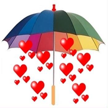 Mini-sombrinha Divertida de Coração C/ Pétalas Aromáticas