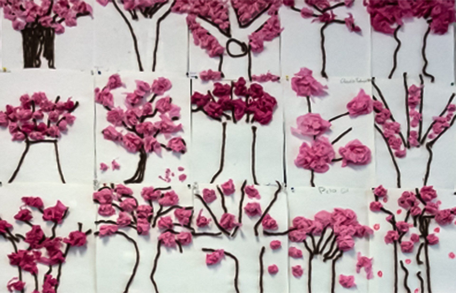 Cherry Blossom collage lesson