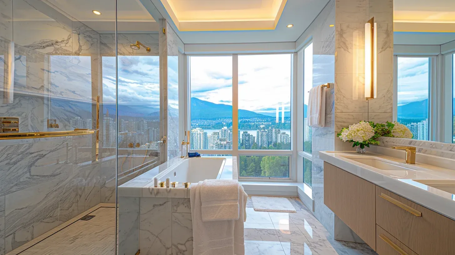 Spa-inspired bathroom renovation Vancouver with rainfall shower and built-in bench seating. Porcelain tile flooring provides slip resistance. Professional waterproofing ensures durability.
Metro Vancouver bathroom remodeling with floating vanity and undermount sink. Heated floors add luxury touch. Completed under full inspection approval.
Vancouver bathroom design-build renovation including permit coordination and project management. Layout optimization improves daily functionality. Turnkey bathroom remodeling solution provided.
Bathroom renovation Vancouver featuring marble tile backsplash and quartz vanity. Glass shower panels create open concept feel. Installed by certified bathroom contractors.
Vancouver BC bathroom remodeling project with freestanding bathtub and recessed lighting. Waterproof tile installation prevents moisture damage. Ideal for high-end bathroom upgrades.