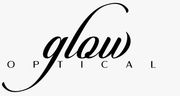 Un logotipo en blanco y negro para resplandor óptico sobre un fondo blanco.