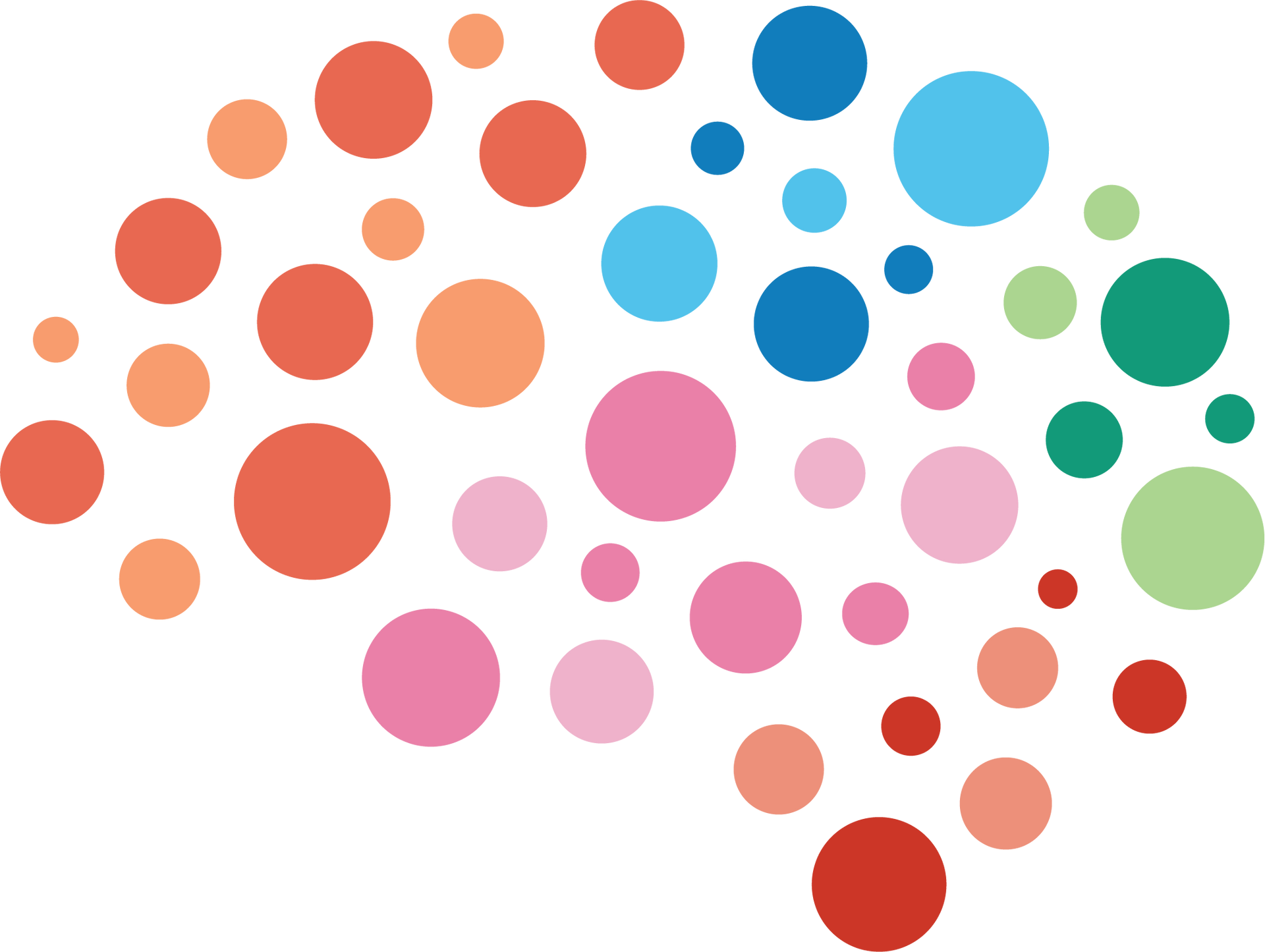 Brain silhouette made of colorful circles.