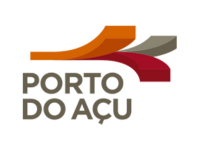 Um logotipo para o porto do açu com uma fita vermelha