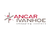 Um logotipo vermelho e branco para os centros comerciais ancar ivanhoe