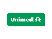 O logotipo da unimed é verde e branco em um fundo branco.