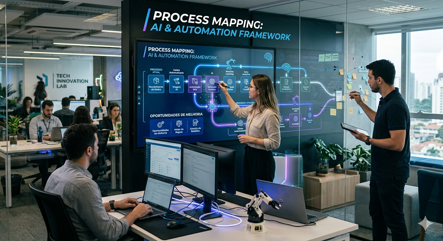 Assim, o mapeamento conduzido pela área de processos funciona como uma base para a tomada de decisão tecnológica, garantindo que a automação esteja alinhada com a realidade operacional da empresa.