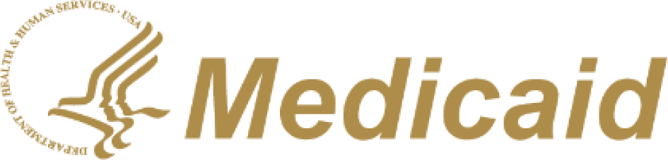 A logo for medicaid is shown on a white background.