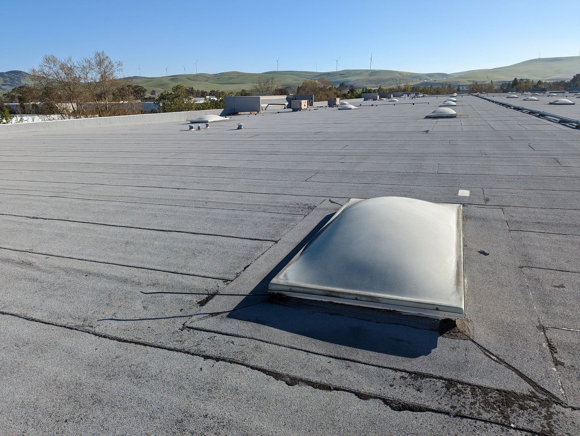 A skylight on the roof of a building