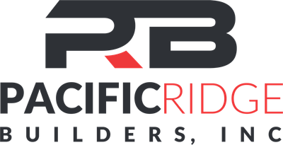A logo for Pacific Ridge Builders is shown on a transparent background