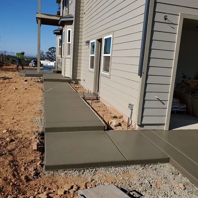 Concrete walkway of house being made — Yuba City, CA — Superior Concrete Flatwork/HSCP