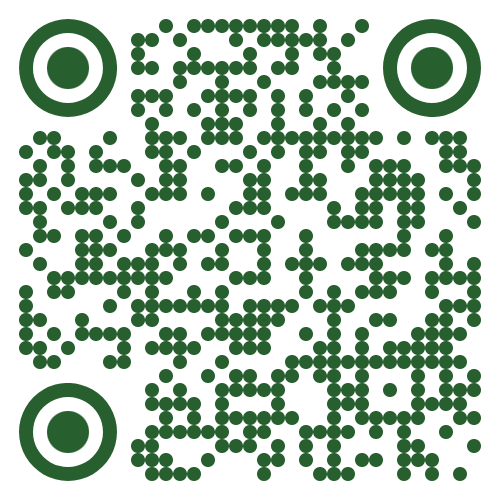 A qr code with green dots and circles on a white background.