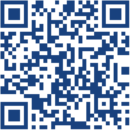 Blue and white QR code, ready to be scanned.