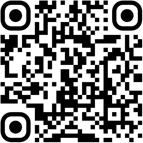 QR code: black and white pattern, used for encoding information.