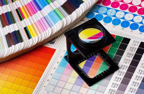 colourful shades for printing with a magnifier