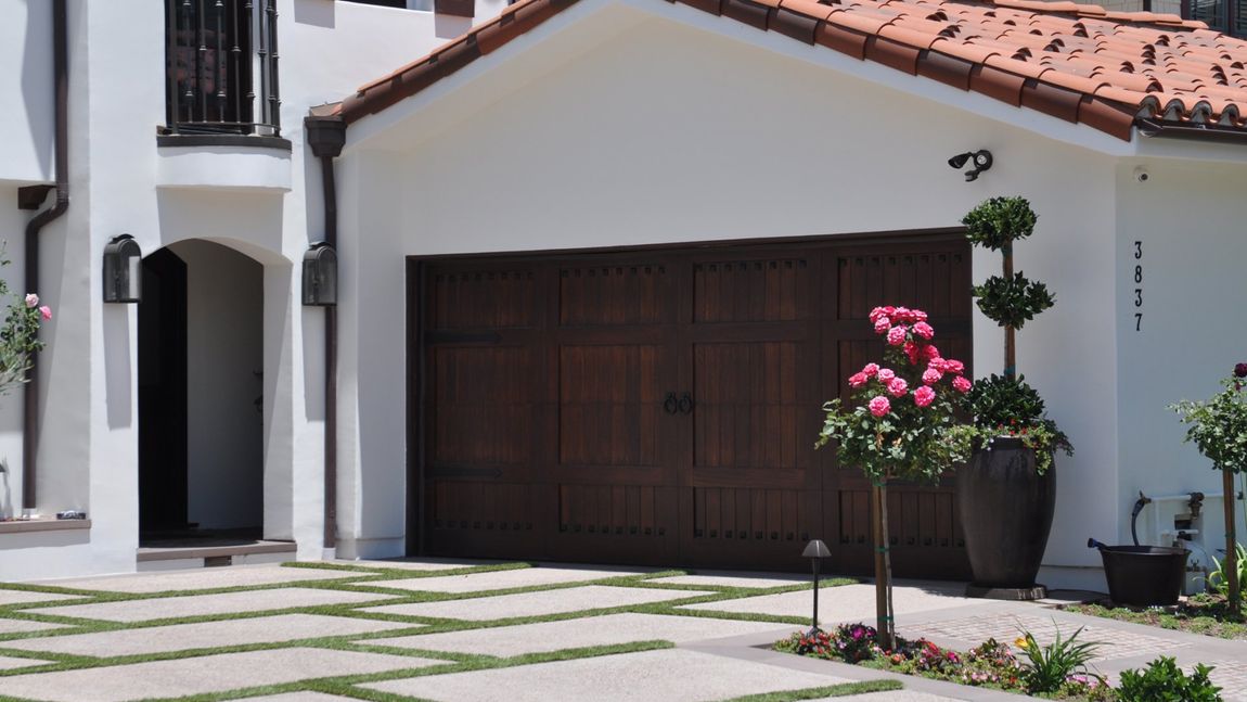 Full Commercial Garage Door — Full-Custom Garage Doors with Flowers in Lomita, CA