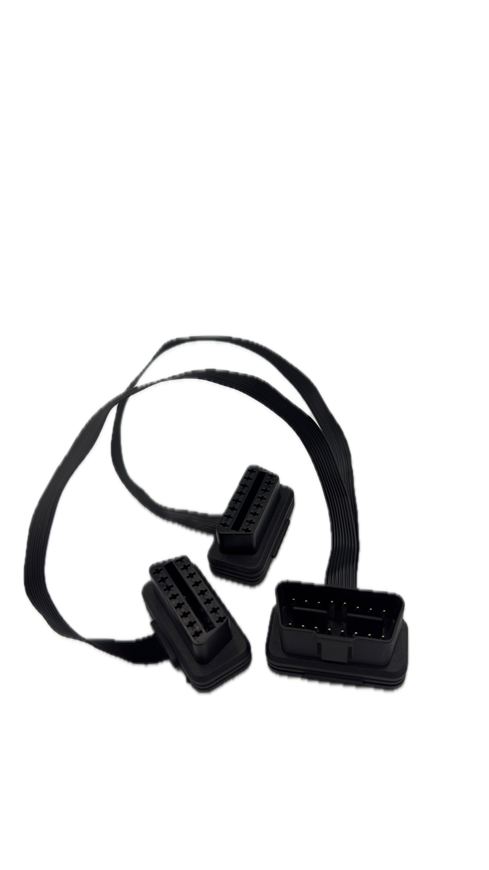 Cabo Flat Divisor OBD2 de Baixo Perfil (1 Macho/2 Fêmeas)