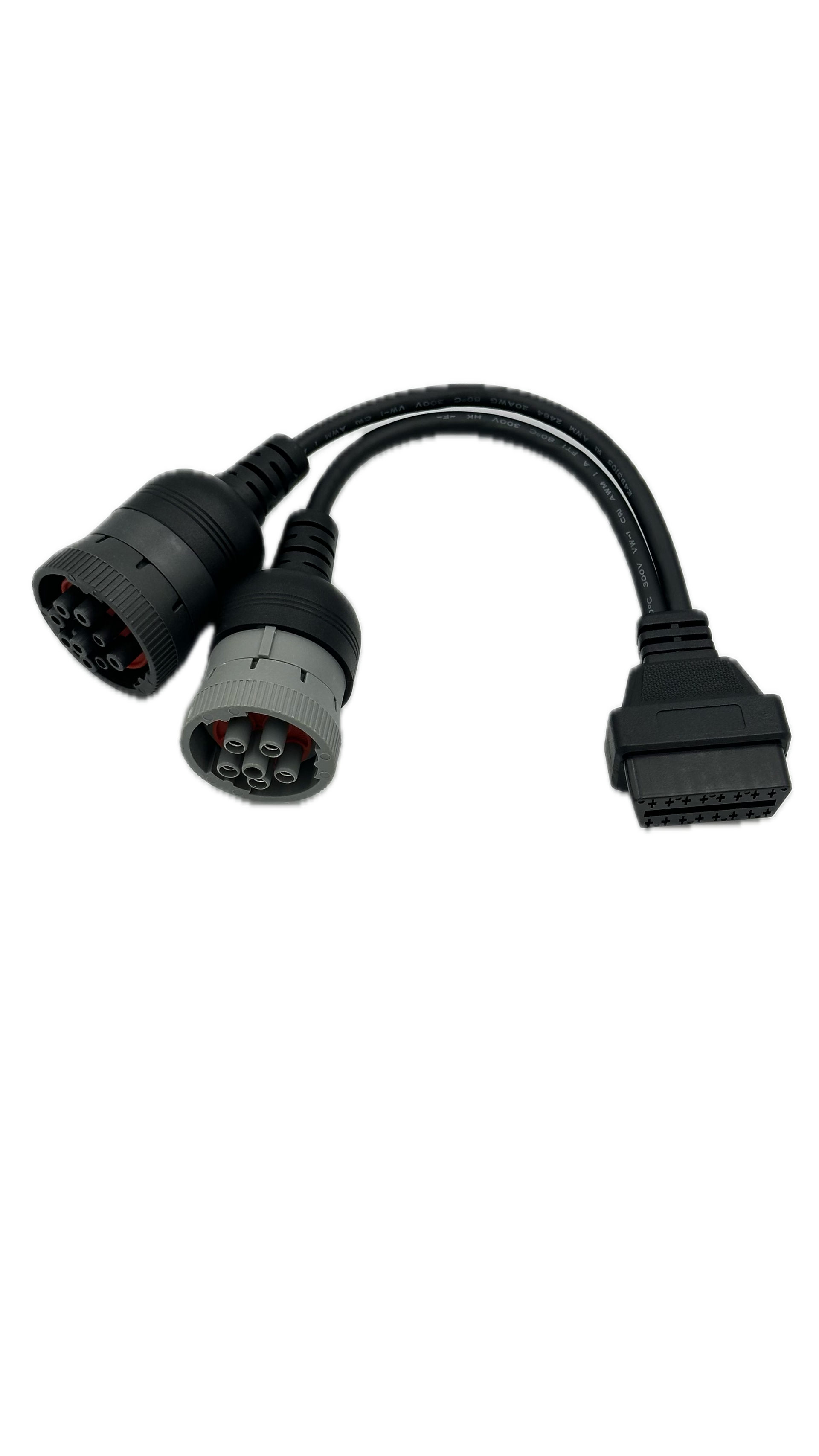 Cabo Duplo Adaptador J1939 (6/9 Pinos) para OBD2