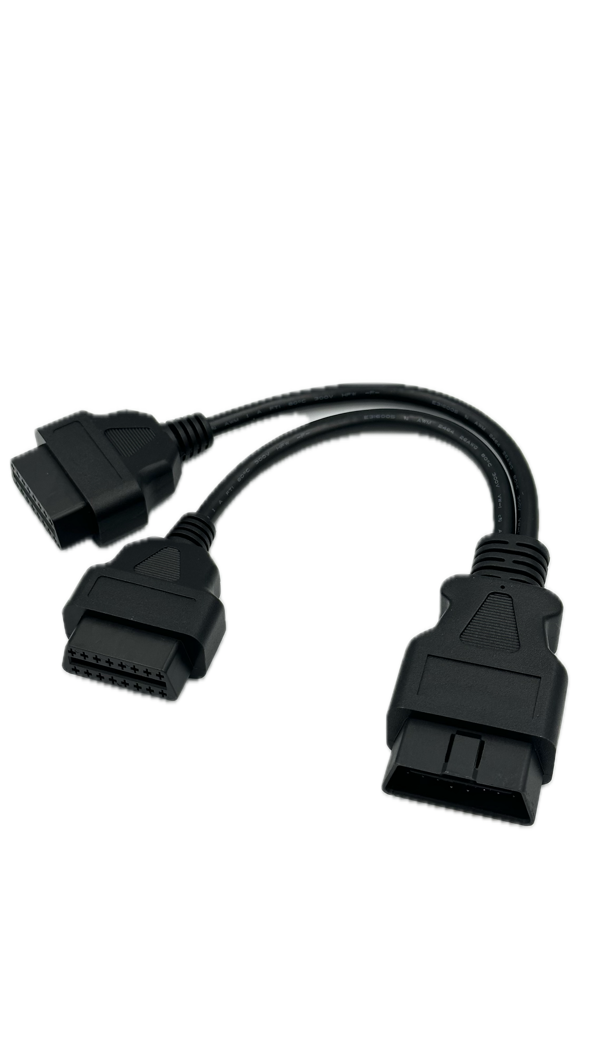 Cabo Divisor OBD2 em Y (1 Macho para 2 Fêmeas - 35cm)