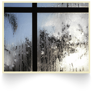 Condensation of water on windows