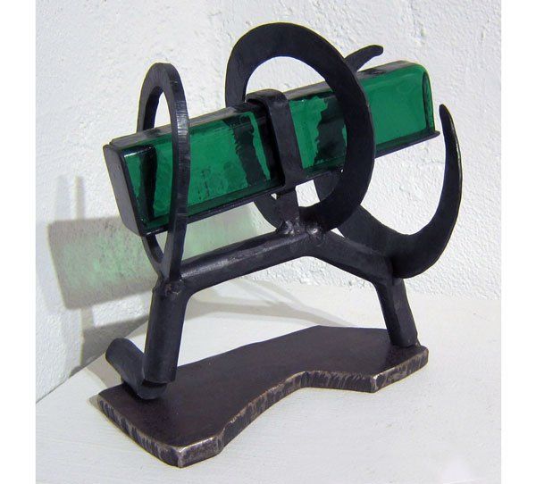 steel and glass sculpture by steve ebben
