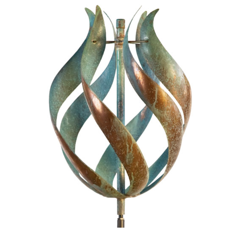 copper wind sculpture-tulip-lyman whitaker-close up