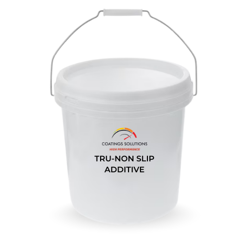 White bucket with Tru-Non Slip additive, a paint additive from Coating Solutions.