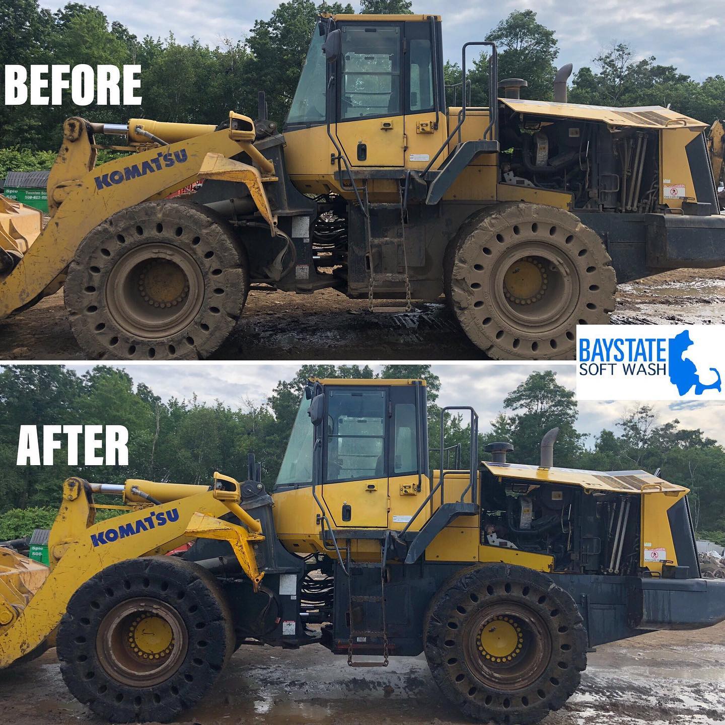 Before and After Truck Soft Washing — Brockton, MA — Bay State Soft Wash