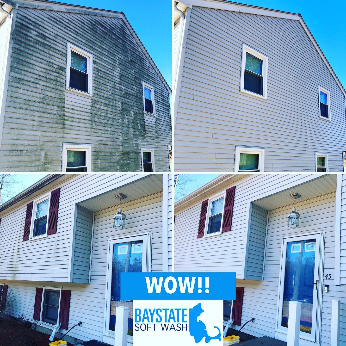Before and After House Soft Washing — Brockton, MA — Bay State Soft Wash