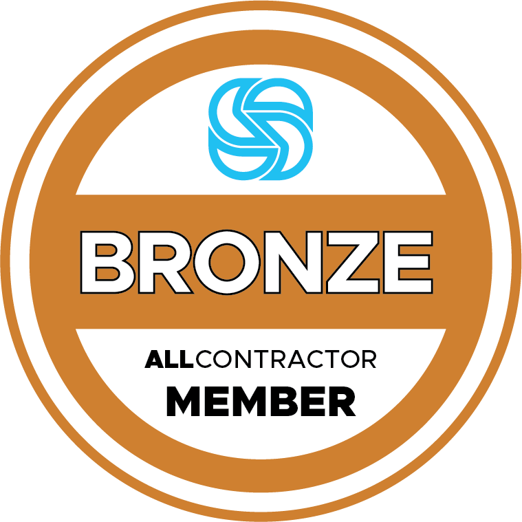 A sticker that says bronze all contractor member