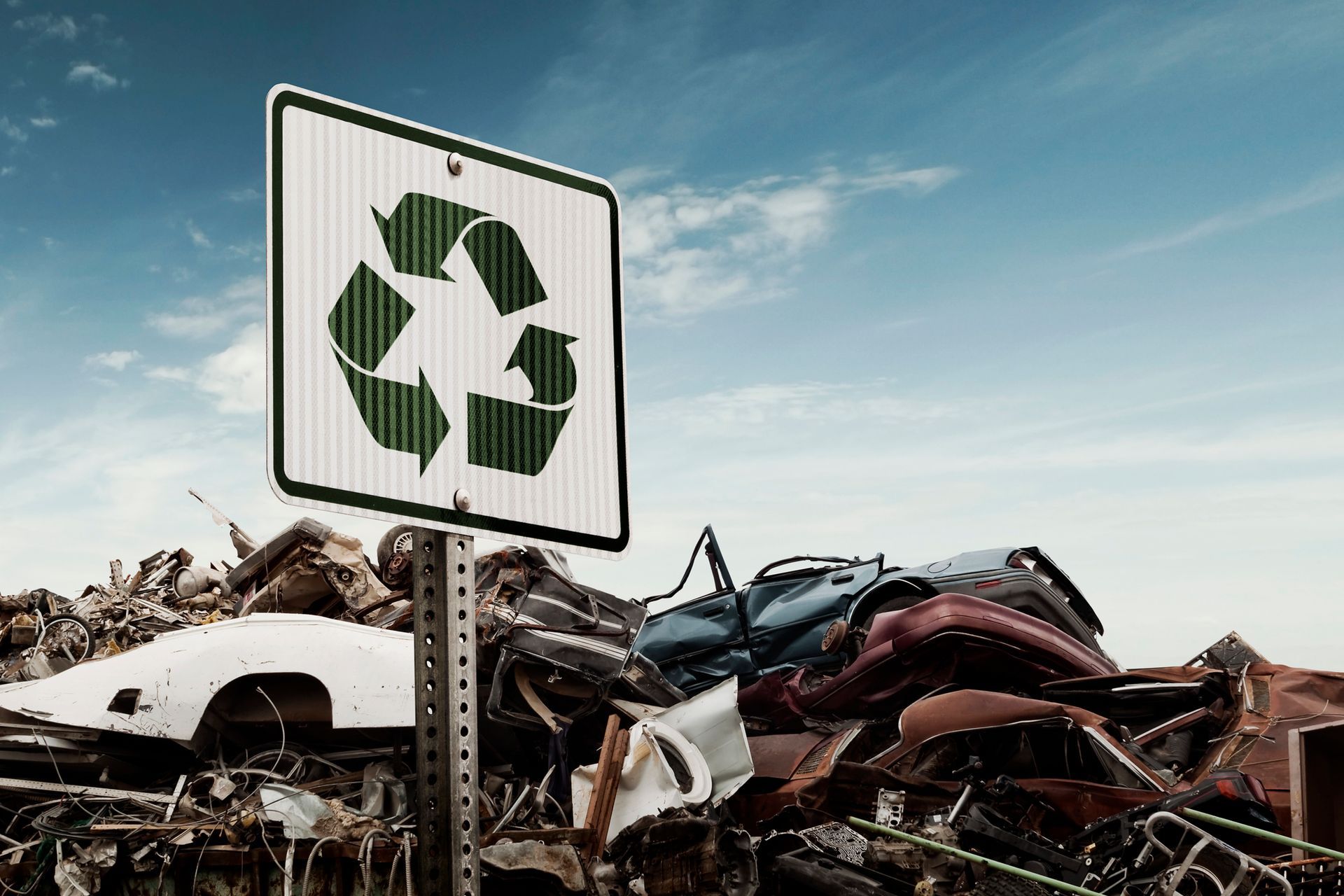 Scrap metal recycling yard of crushed cars – Harvey, IL - Cash 4 Junk Scrap Cars