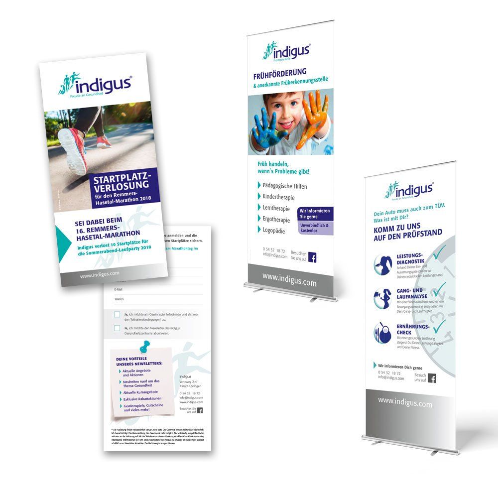 THERAPIEzentrum, REHAzentrum UND GESUNDHEITSZENTRUM Roll up Messe Flyer