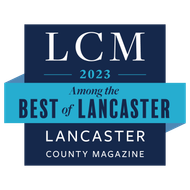 the logo for lcm among the best of lancaster county magazine