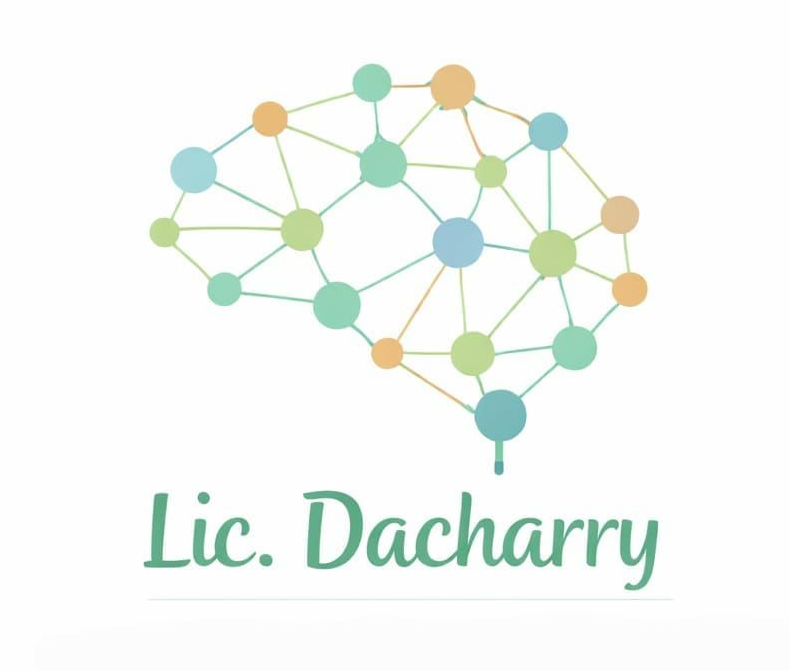 Ilustración de cerebro, en azul y blanco, sobre fondo lila, con texto cursivo