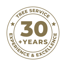 A logo for a tree service company with 30 years of experience and excellence.