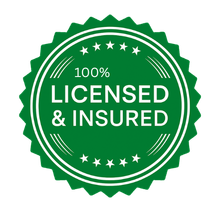 A green badge for licensed and insured company