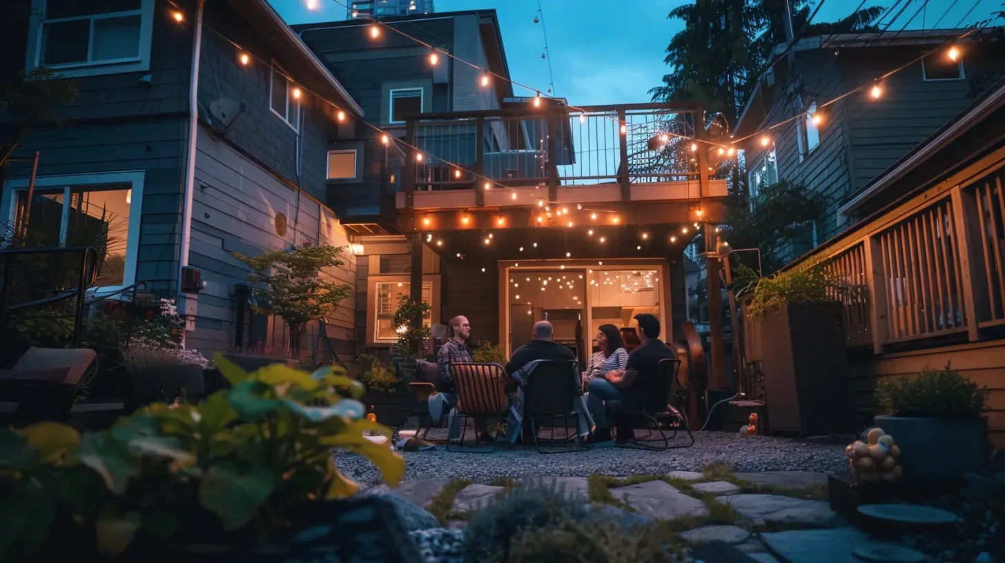 A beautiful, welcoming front entrance is created by our Coquitlam landscape lighting. Our landscape lighting Coquitlam service boosts curb appeal in any neighborhood. Keywords: entryway lighting, welcoming design, curb appeal.