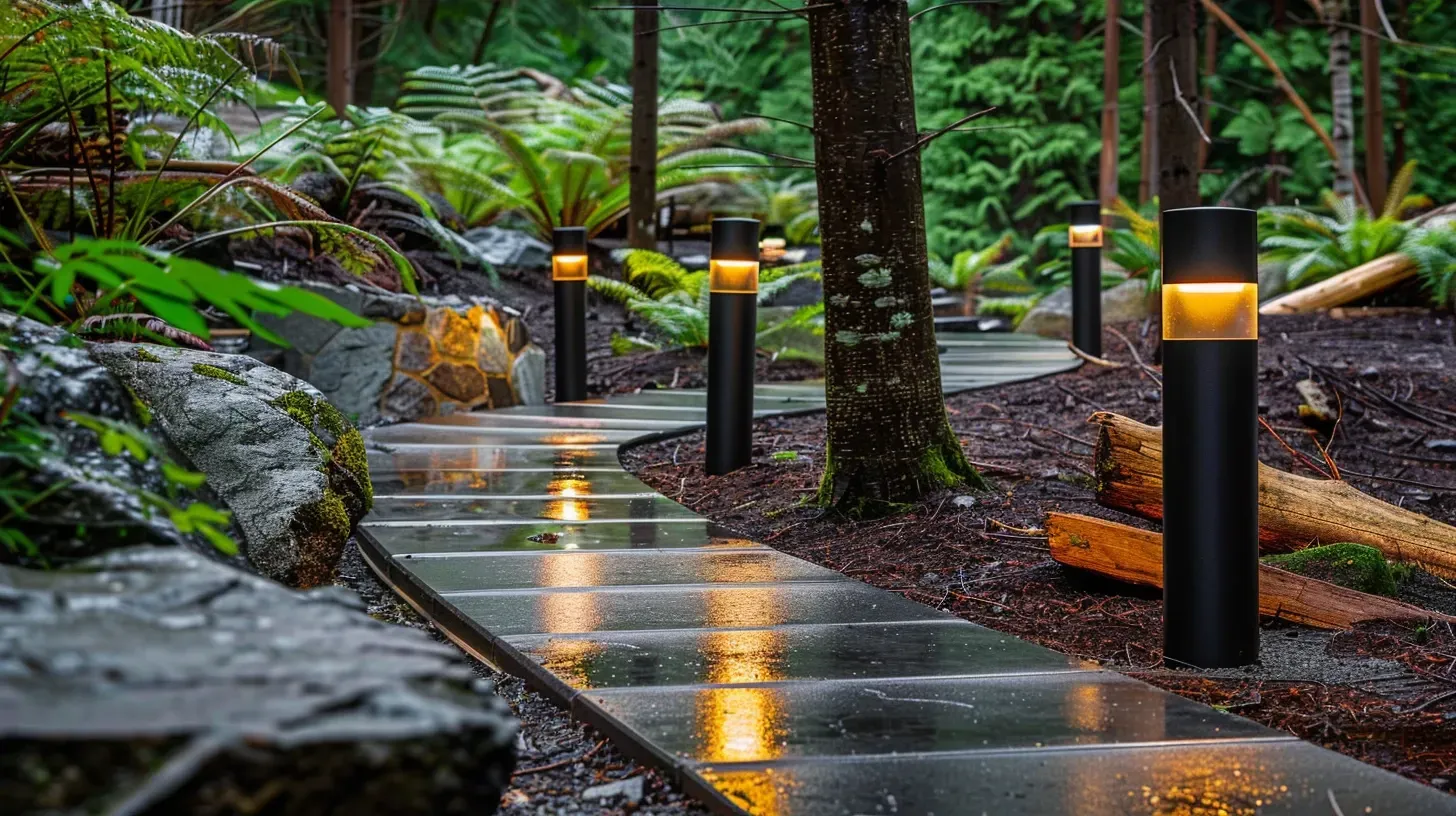 A technician performing a repair for our landscape lighting Coquitlam in Metro Vancouver service. We fix outdoor lighting systems in Coquitlam and all of Metro Vancouver, including Maillardville and Ranch Park. Keywords: lighting repair, maintenance, troubleshooting, Coquitlam, Metro Vancouver.
