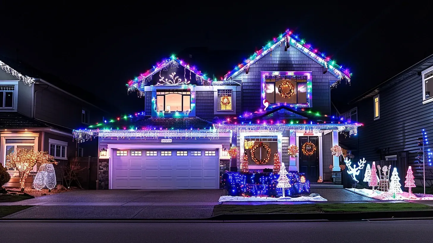 Our team designing a custom blueprint for Christmas and holiday lighting in Coquitlam BC. A professional plan for a flawless display in Austin Heights. Keywords: lighting design, custom plan, professional layout.