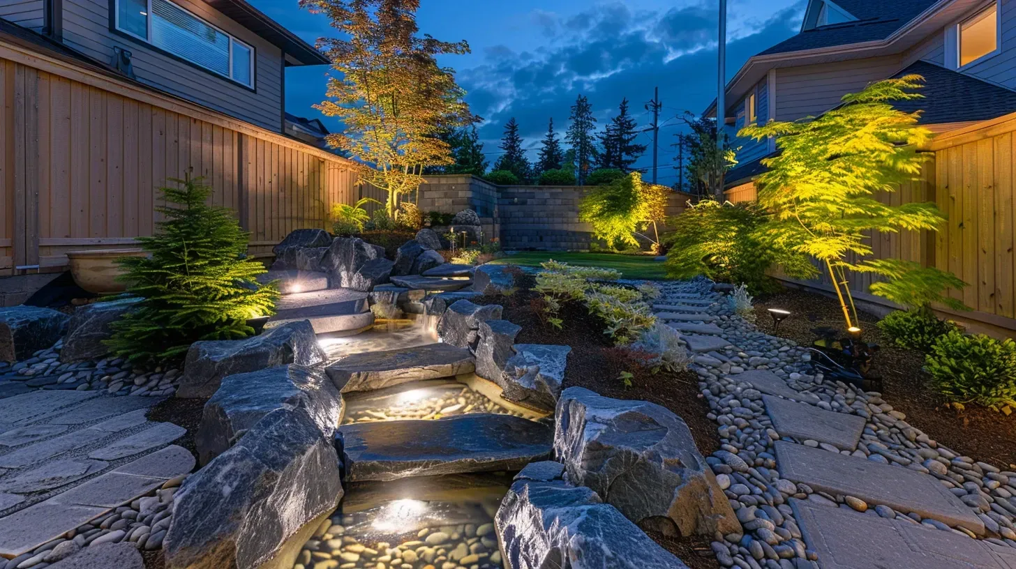 A technician from our landscape lighting services Coquitlam BC team is troubleshooting a low voltage issue in Maillardville. Our outdoor lighting repair services are meticulous and effective. Keywords: low voltage repair, troubleshooting service, maintenance.