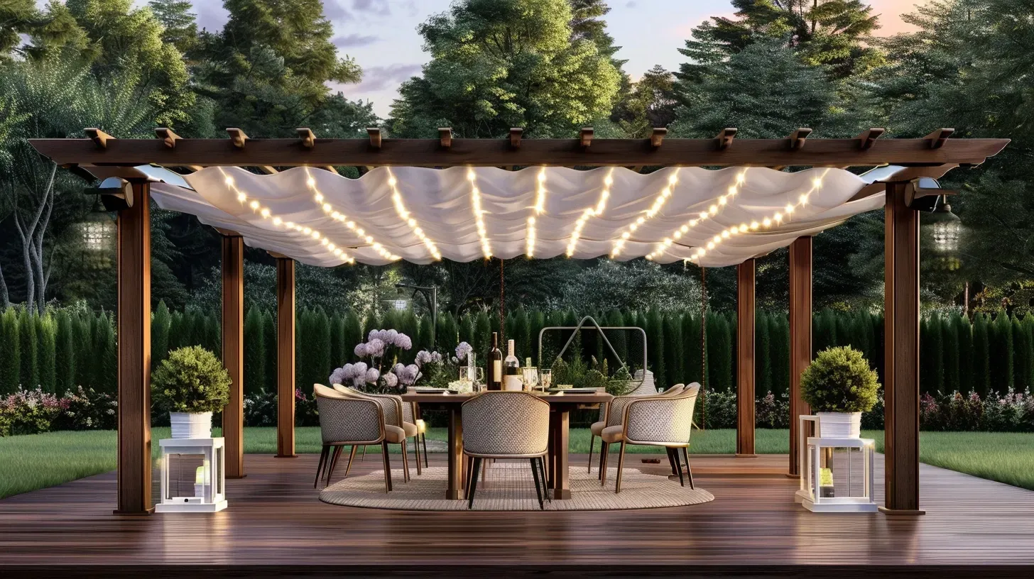 A close-up of commercial-grade, weatherproof bistro lighting in Coquitlam BC. We use durable string lights for permanent installations on Burke Mountain. Keywords: commercial grade, weatherproof, durable string lights.