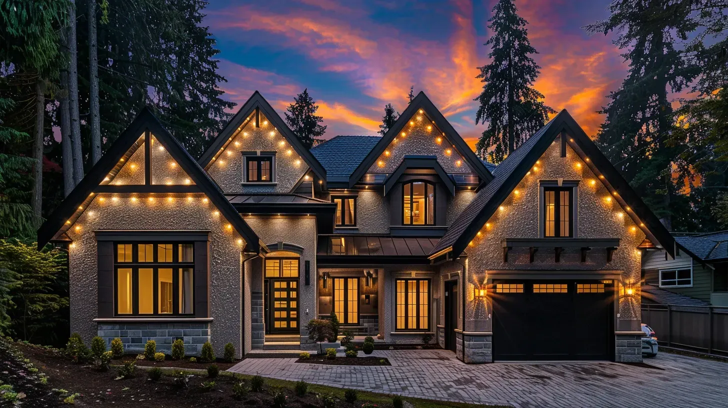 Automated smart backyard lighting in Coquitlam BC offers total control. Change colors from your phone in your Burke Mountain home. Keywords: smart lighting, home automation, RGB lighting.