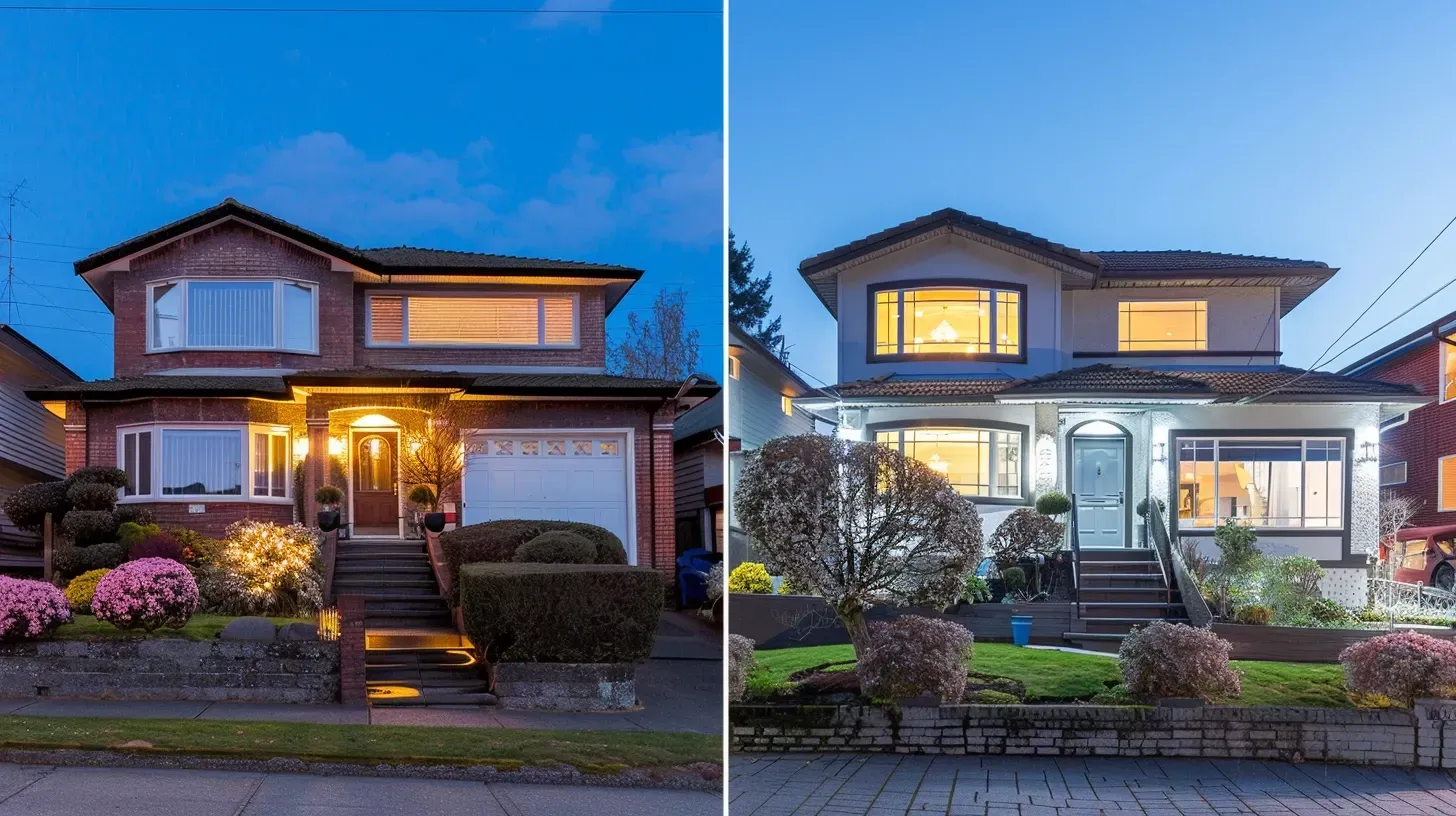 The joy of a summer evening on the patio, made possible by a custom Coquitlam landscape lighting installation in this Austin Heights home. Keywords: patio lighting, backyard lighting, summer evening, outdoor living.