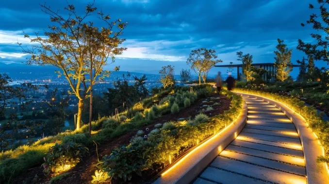 A dramatic tree uplighting design from our Coquitlam landscape lighting experts. This landscape lighting Coquitlam service adds depth to any Westwood Plateau garden. Keywords: tree uplighting, accent lighting, garden lights, low voltage.