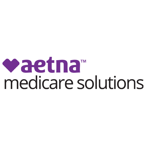 Aetna Medicare Solutions logo featuring a purple heart,