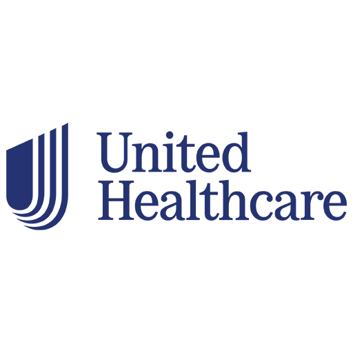 The United Healthcare logo, featuring a blue shield with vertical lines to the left of the words