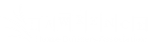 the lawrence home builders association logo on a gray background .