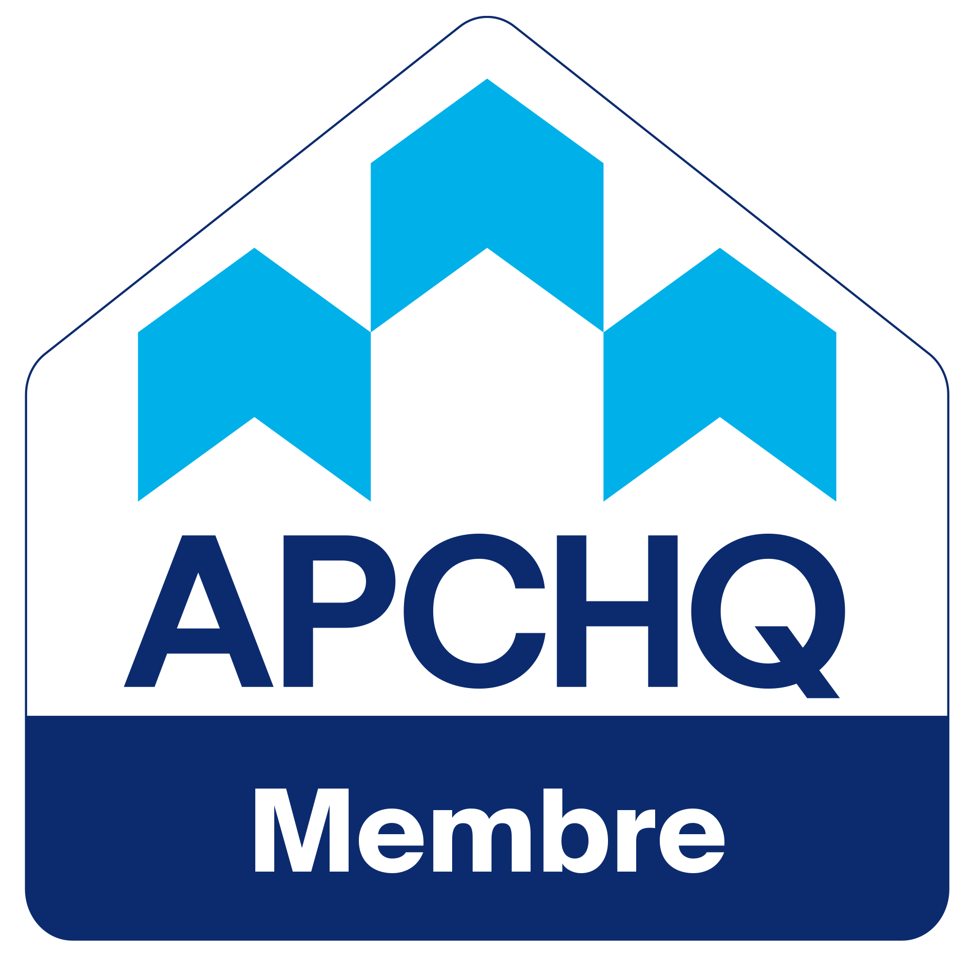 Un logo bleu et blanc pour les membres apchq.